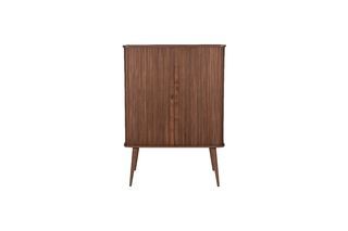 Barber cabinet with walnut finish