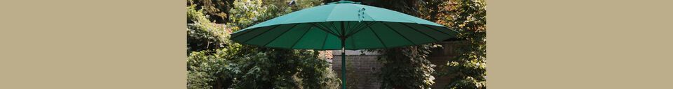 Mise en avant matière Base de parasol en acier vert Sunshine