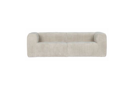 Bean 3 seater sofa in off-white fabric Clipped