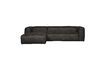 Miniature Bean black fabric left corner sofa 1