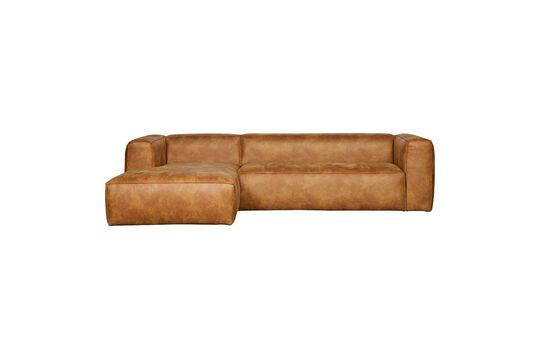 Bean brown fabric left corner sofa Clipped