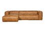 Miniature Bean brown fabric left corner sofa Clipped