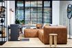 Miniature Bean brown fabric left corner sofa 2
