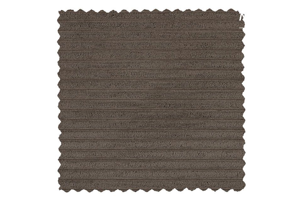Bean brown ribbed left corner sofa Woood