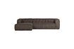 Miniature Bean brown ribbed left corner sofa 2