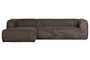 Miniature Bean brown ribbed left corner sofa Clipped
