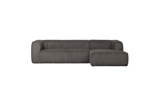Bean dark grey ribbed corner sofa Clipped
