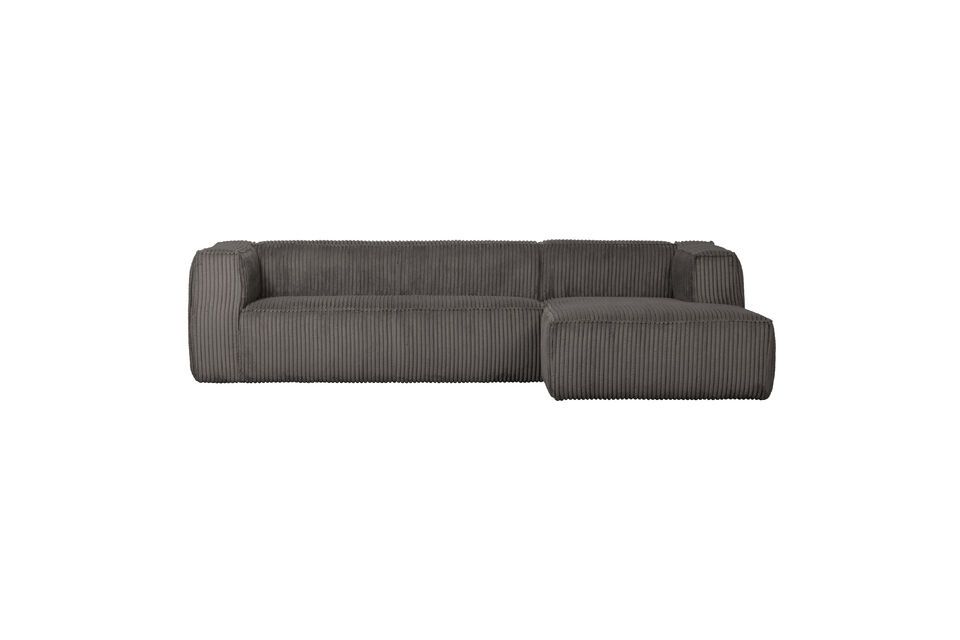 Bean dark grey ribbed corner sofa Woood
