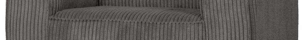 Material Details Bean dark grey ribcord armchair
