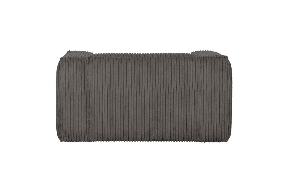 With its low legs and dense upholstery, it makes a strong statement