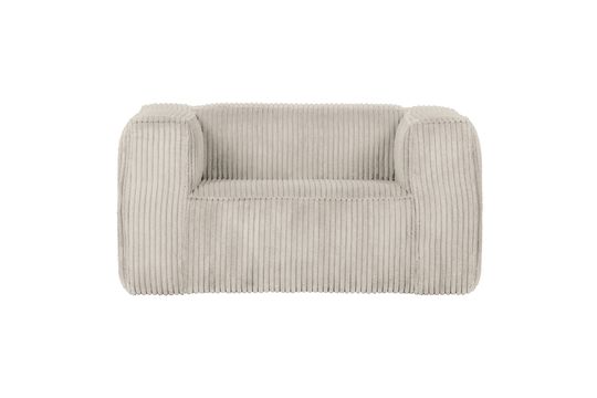 Bean gebroken witte ribcord fauteuil