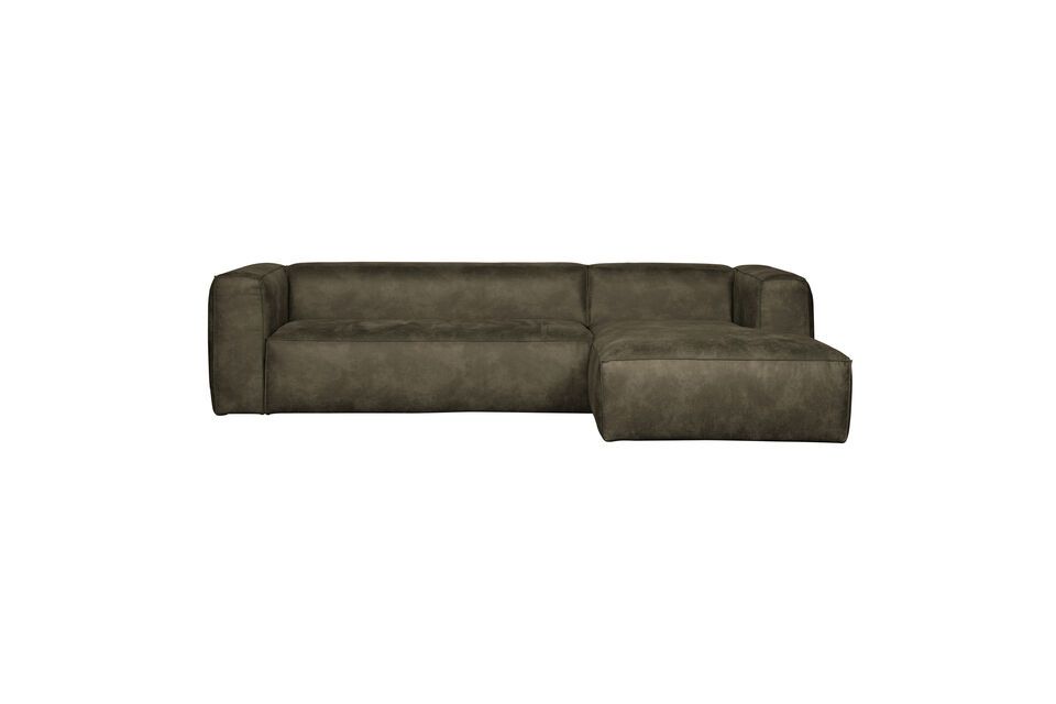 Bean green fabric right corner sofa Woood