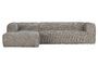 Miniature Bean left corner sofa in light grey fabric Clipped