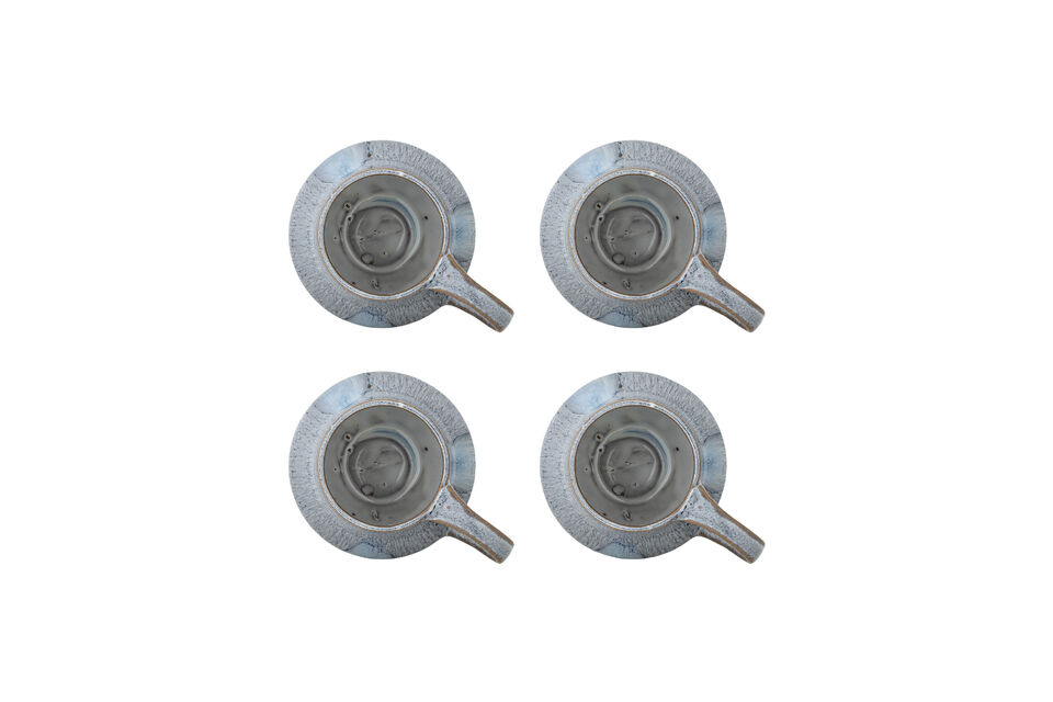 Becher 4er-Set aus blauem Steinzeug Bessie - 4