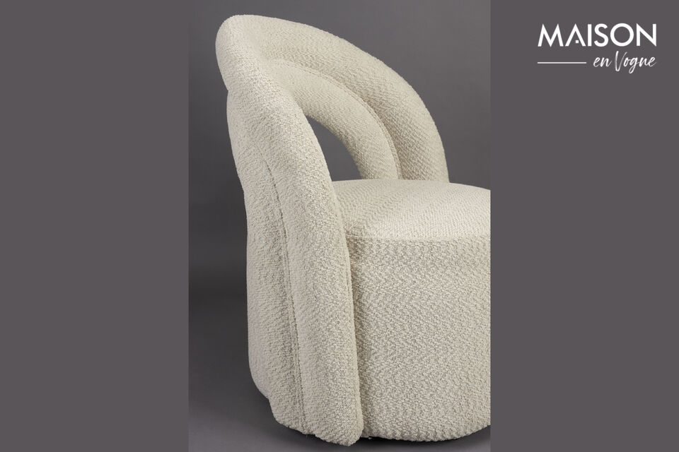Beige fabric armchair Seina - 9
