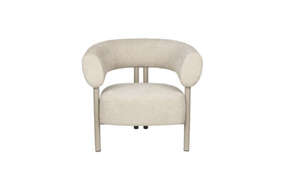 Beige fabric lounge armchair Heels