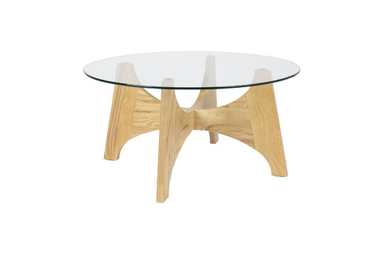 Beige glass coffee table Kobe Clipped
