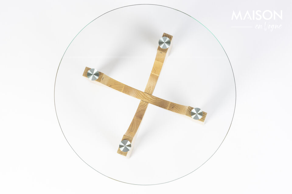 Beige glazen bijzettafel Kobe - 10