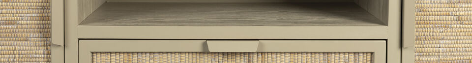 Benadrukte materialen Beige houten dressoir Yasu
