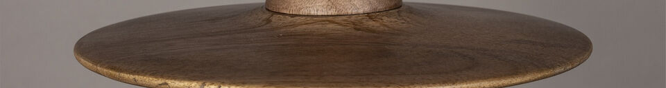 Benadrukte materialen Beige mangohouten hanglamp Cath