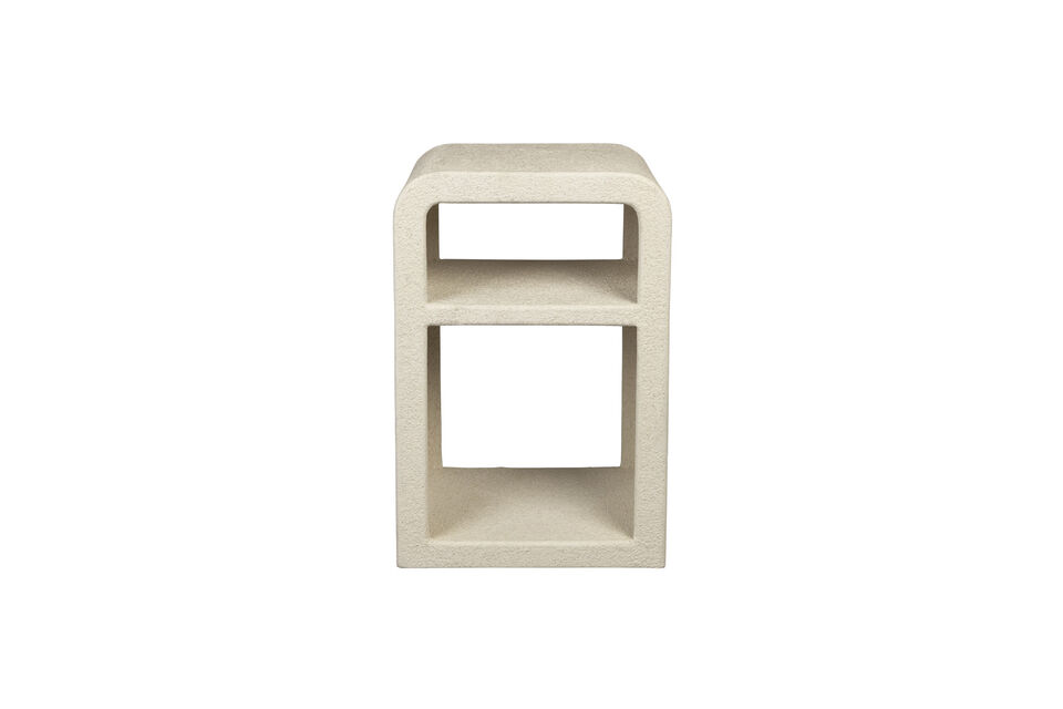 Beige marble bedside table Veda DutchBone
