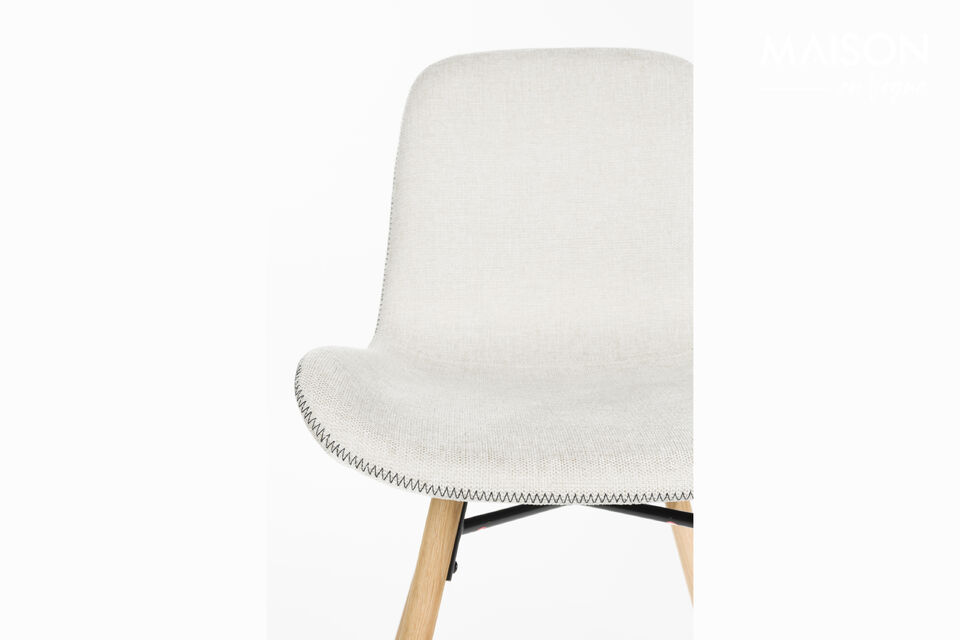 Beige polyester dining chair Lester - 6