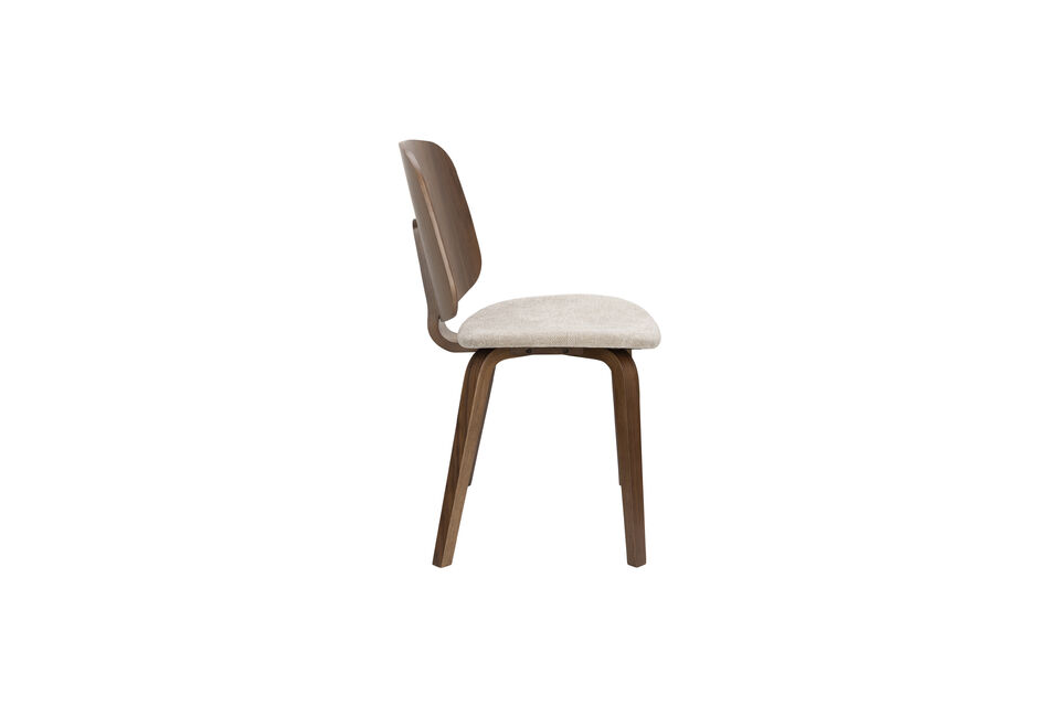 The furniture is designed with curved wooden legs