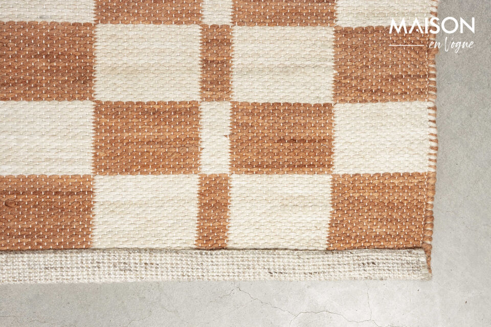 Beige recycled plastic rug 160x230 cm Checker - 14