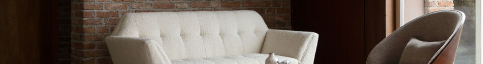 Benadrukte materialen Beige stoffen 2-zitsbank Kate
