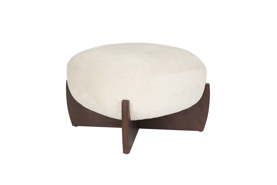 Beige stoffen poef Emilius DutchBone