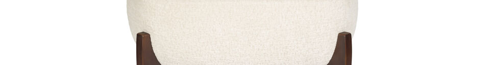 Benadrukte materialen Beige stoffen poef Emilius