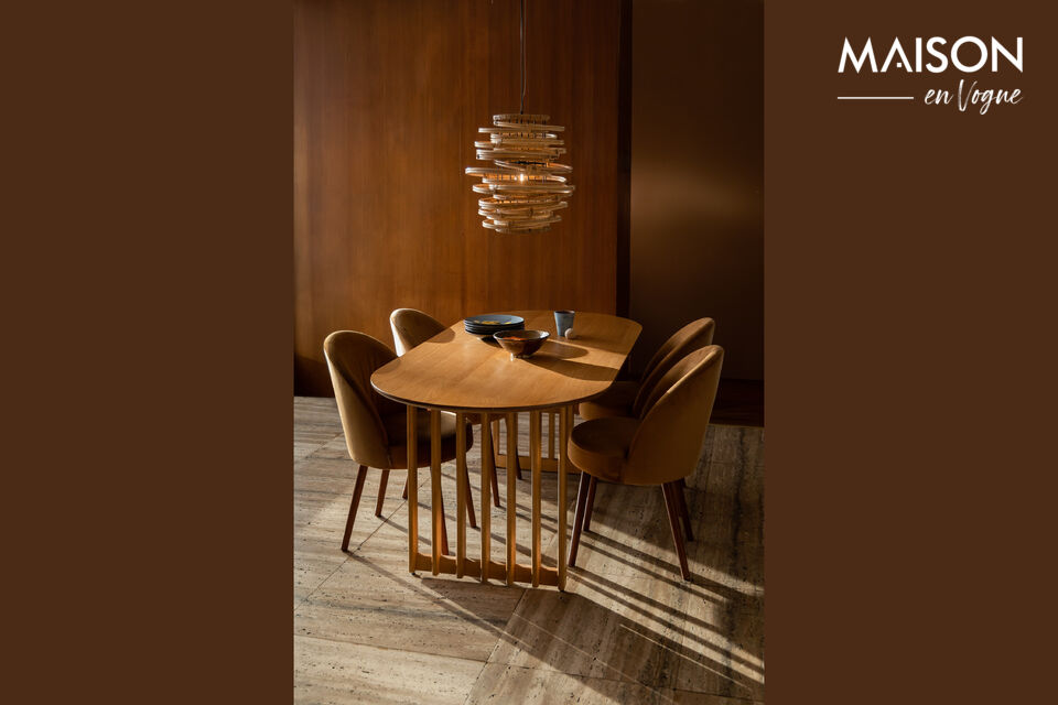 Beige wooden dining table Barlet - 9