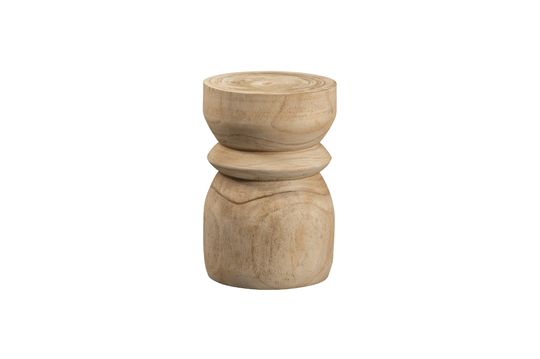 Beige wooden stool Bikkel Clipped