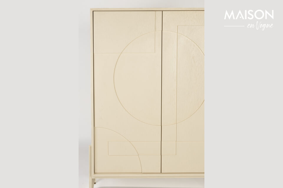 Beige wooden wardrobe Faces - 11