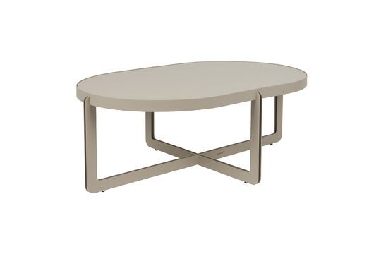 Beiger ovaler Couchtisch aus Stahl Centre