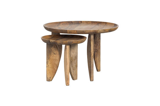 Beistelltisch 2er-Set Mangoholz natur High Heels