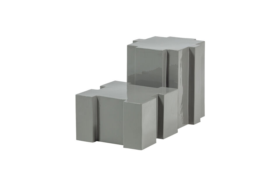 Beistelltische 2er-Set Metall grau Jasmir Woood