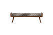 Miniature Bench 157 cm brown wood and black/white striped fabric Valo 4