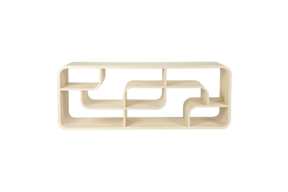 Bibliothèque en bois de chêne massif beige Seven Zuiver