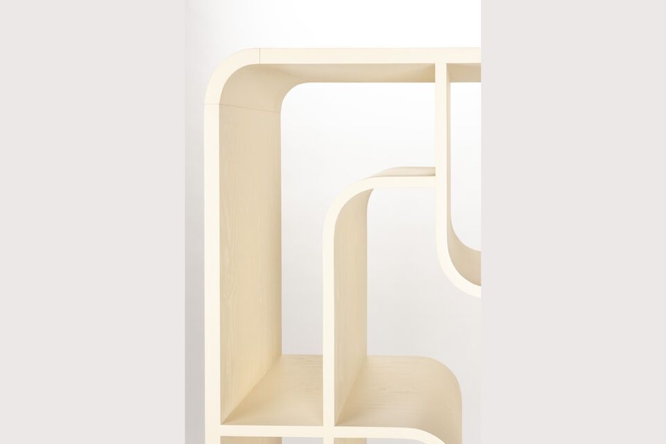 Bibliothèque en bois de chêne massif beige Seven - 7