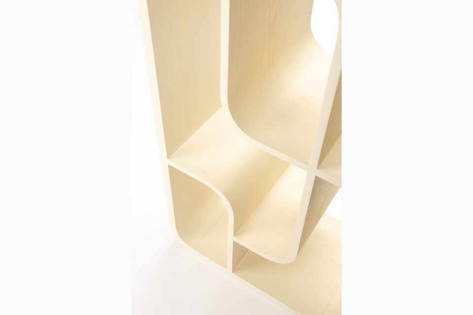 Bibliothèque en bois de chêne massif beige Seven - 9