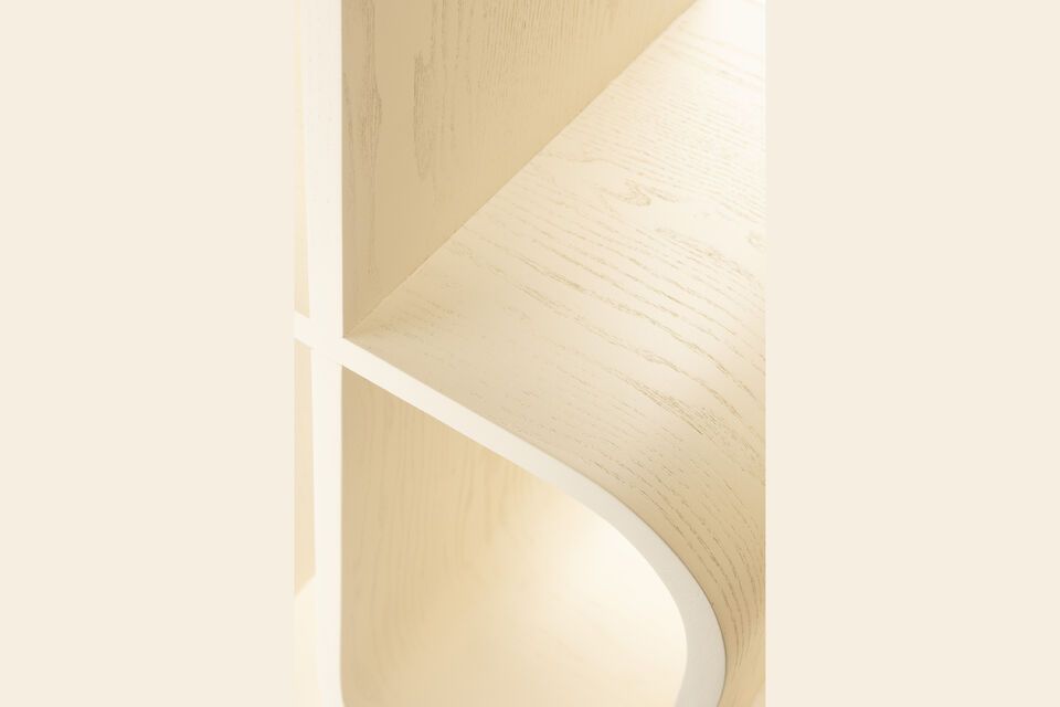 Bibliothèque en bois de chêne massif beige Seven - 10