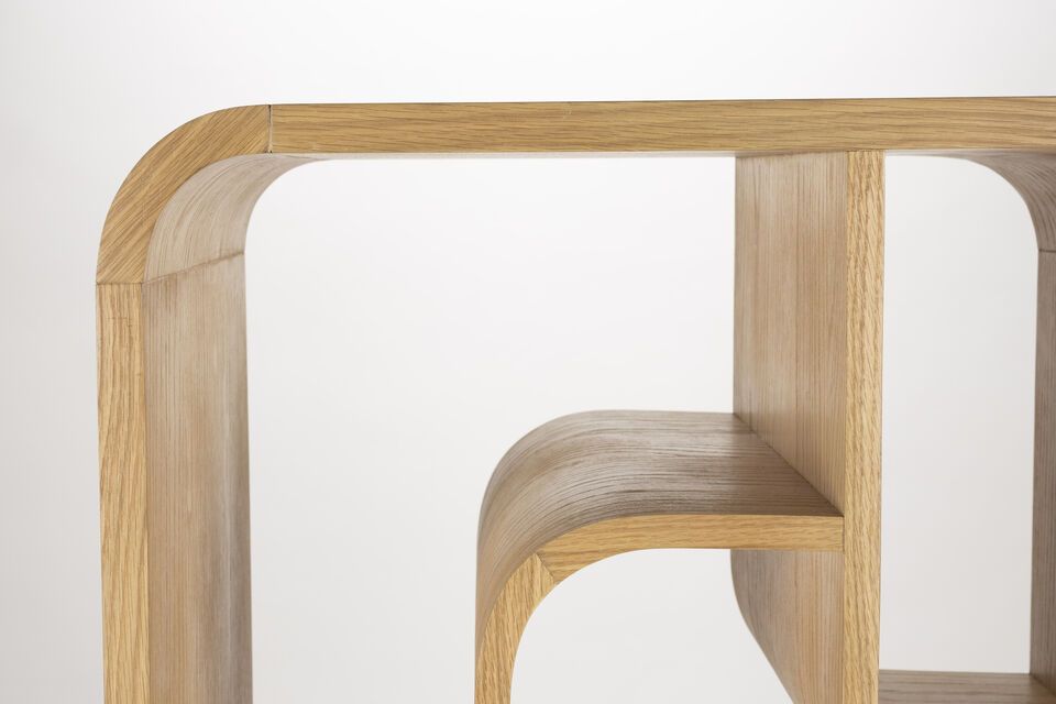 Bibliothèque en bois de chêne massif marron Seven - 7