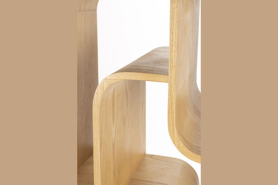 Bibliothèque en bois de chêne massif marron Seven - 9
