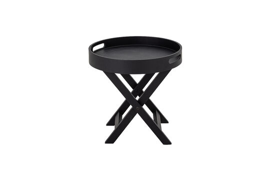 Bijzettafel dienblad Ø40 cm van zwart rubberhout Freya Productfoto
