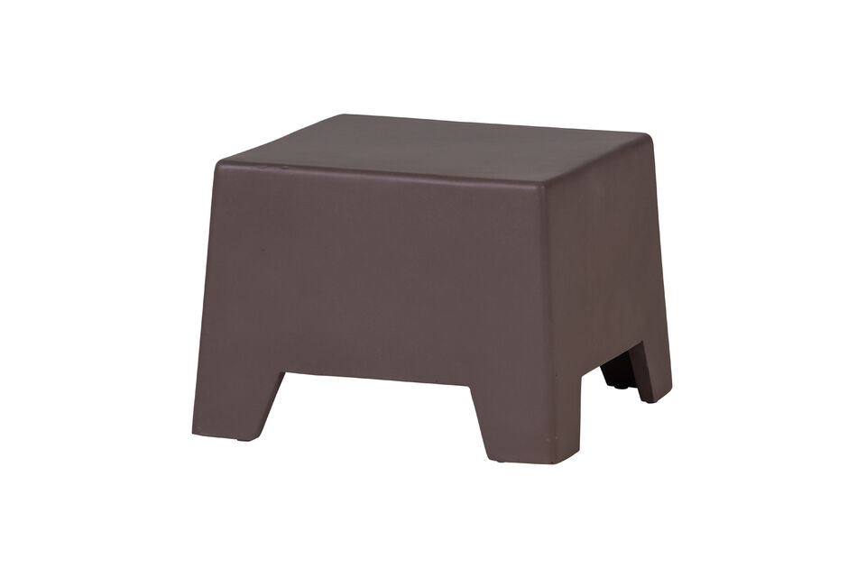 Bijzettafel laag fiberclay bruin betonlook Zina Woood