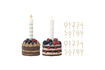 Miniature Birthday Decoration Set of 2 in Multicolored Polyresin Hooray 1
