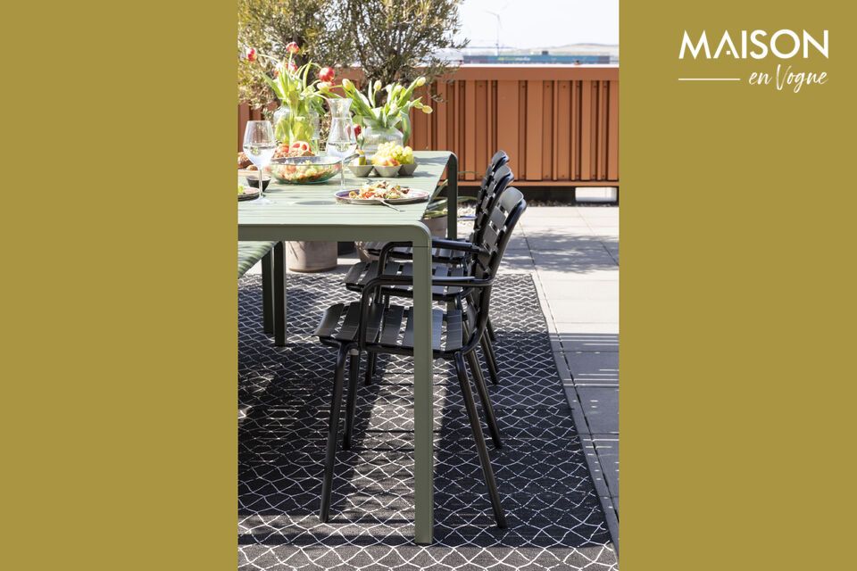 Discover elegant comfort with the Vondel black aluminum garden armchair