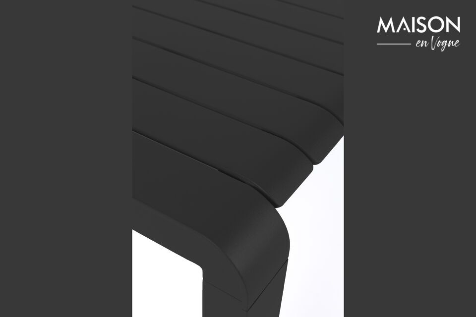 Its black aluminum design adds a touch of modern elegance