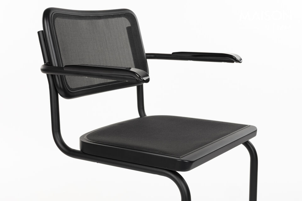 Black beech wood dining armchair Carree - 8